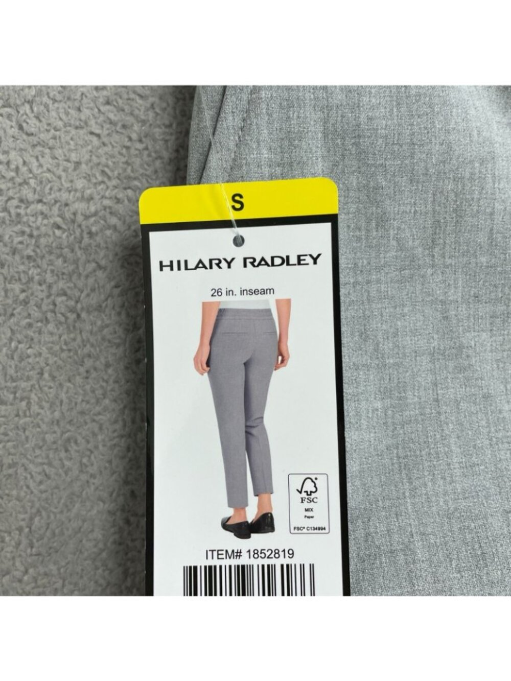 NWT Hilary Radley Women's S Heather Gray Slim Leg Pants 26"  Pull on J2106 - Picture 10 of 14